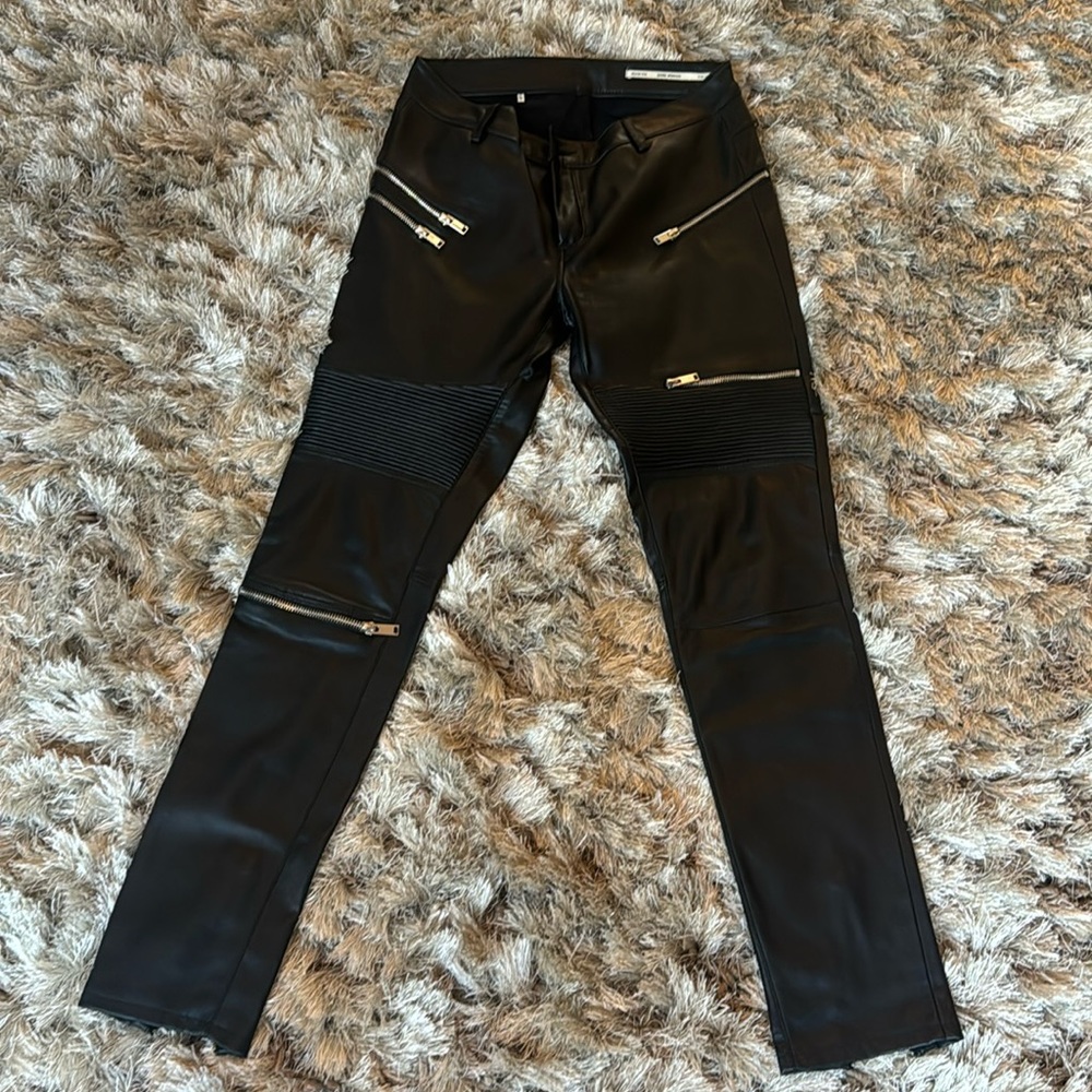 ZARA Faux Leather Biker Pants